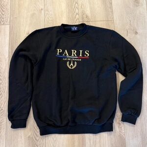 Black Paris Crewneck Sweater